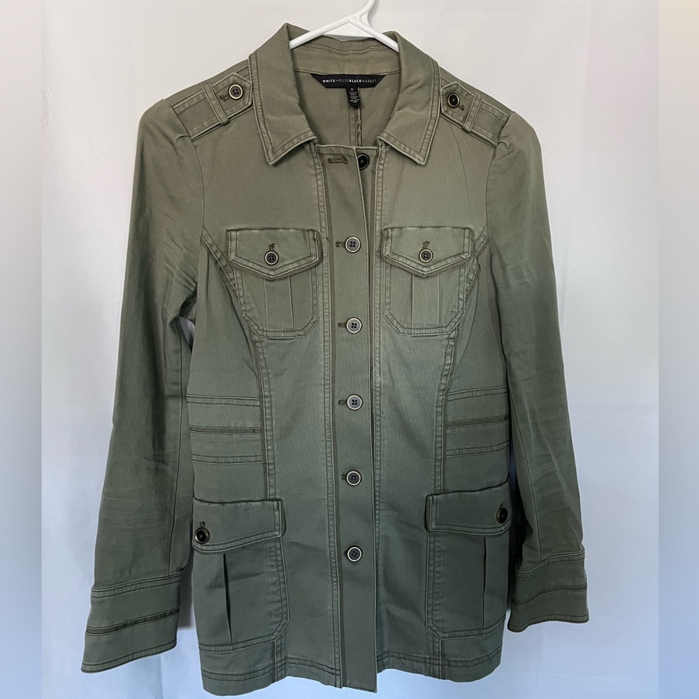 Women's White House Black Market Green Utility Jacket - SZ: 0